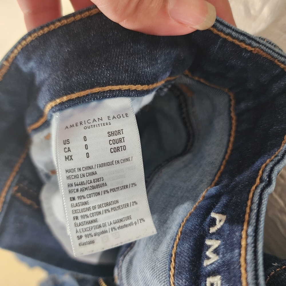 AE Super High-Rise Jeggings Dark Wash Blue Size 0 Short - Picture 7 of 10